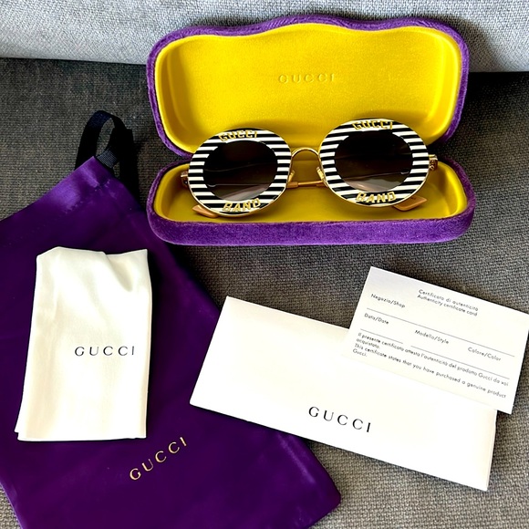 New! Authentic GUCCI Round Metal Frame Sunglasses - Picture 2 of 16